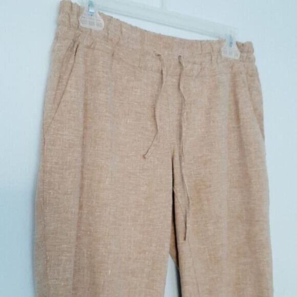 MEC | Hemp Blend Cropped Pull-On Casual Pants Tan Sz 4 - Picture 6 of 12